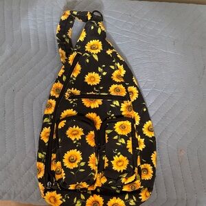Sunflower Print Sling Bag